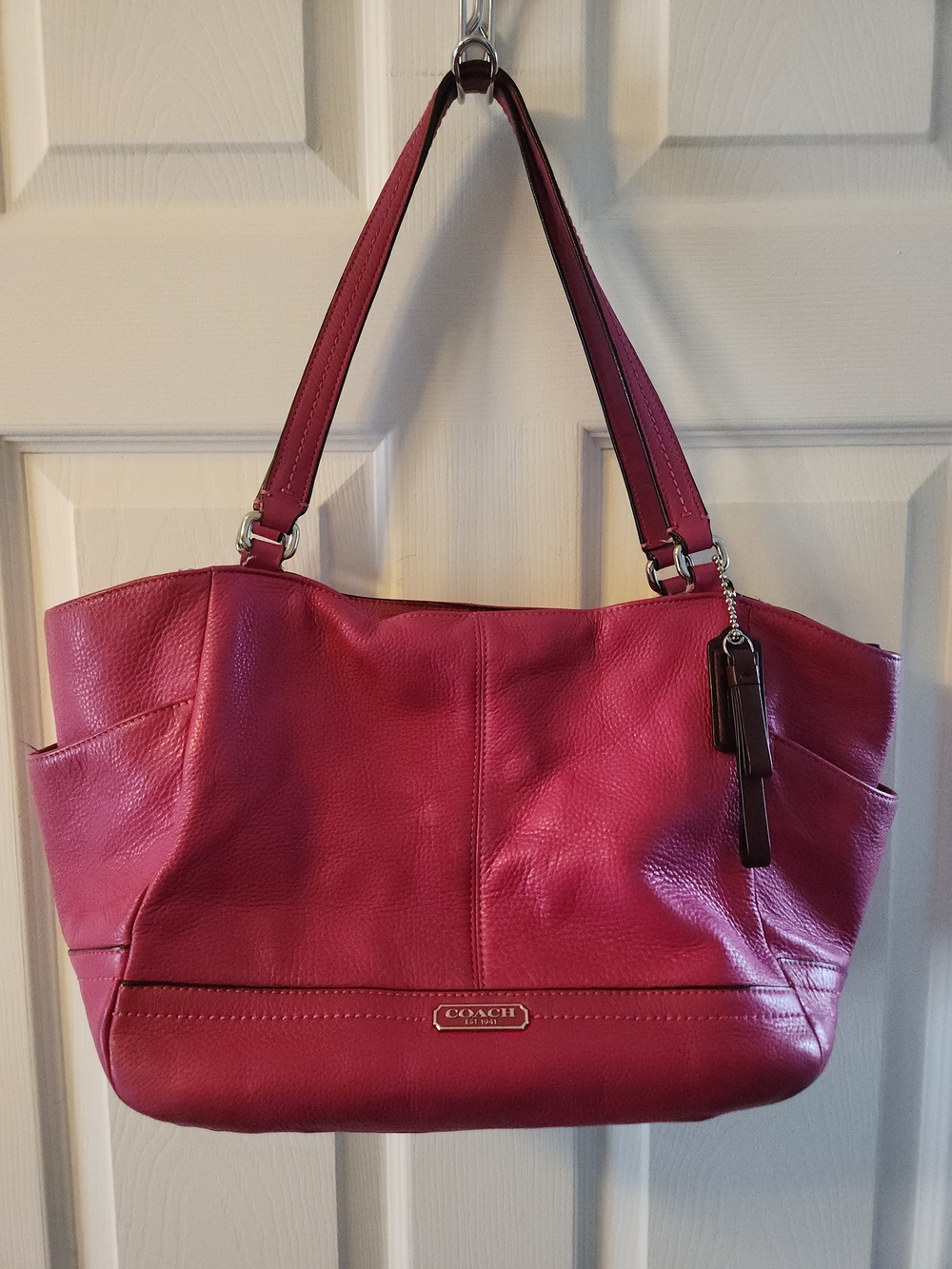 Coach Pink Leather Shoulder Tote